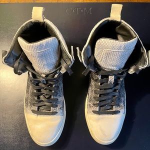 John Varvatos B/W Raw Edge High-Top